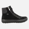 Botines negros de serraje con cordones y membrana Gore-tex