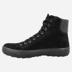 Botines negros de serraje con cordones y membrana Gore-tex