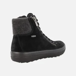 Botines negros de serraje con cordones y membrana Gore-tex