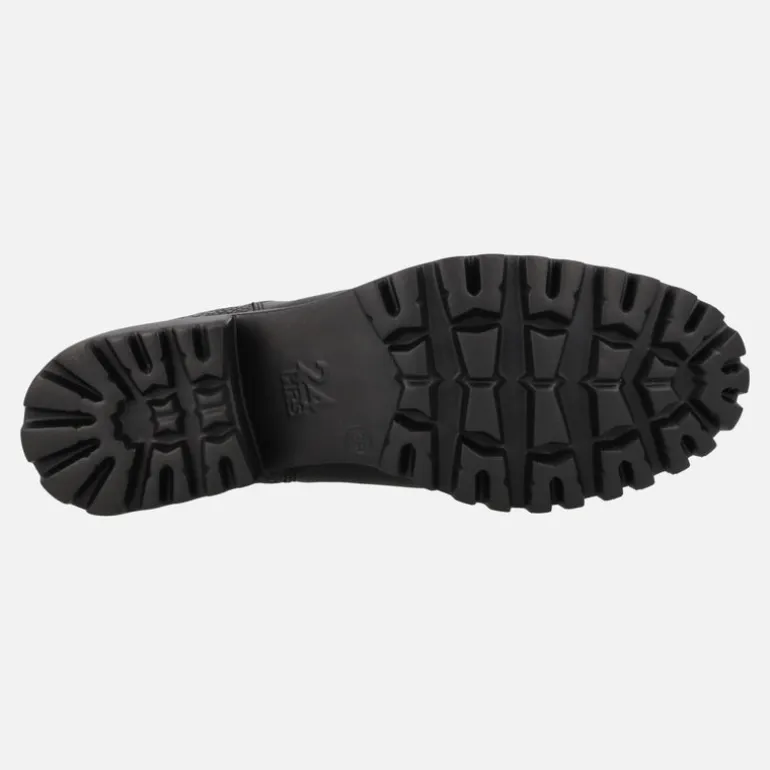 Botines negros multi material con elástico y cremallera