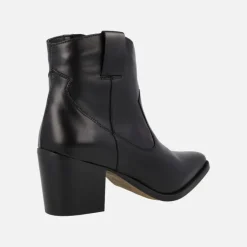BOTINES PARA MUJER ESTILO COWBOY EN piel negra