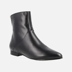 Botines planos negros de piel Elisa