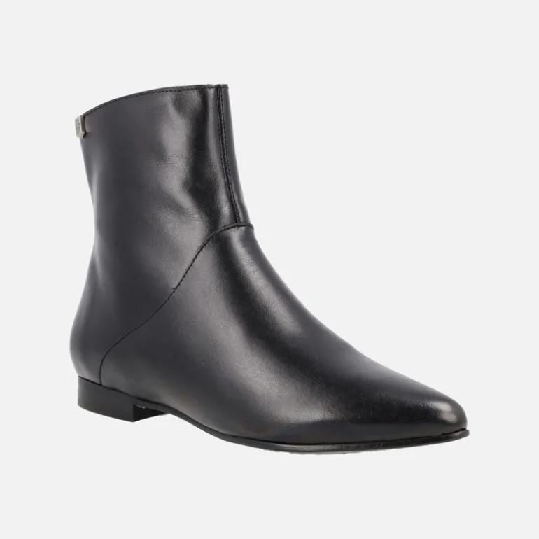 Botines planos negros de piel Elisa