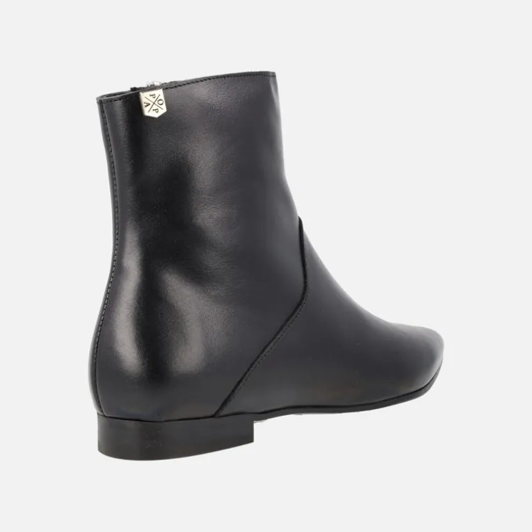 Botines planos negros de piel Elisa