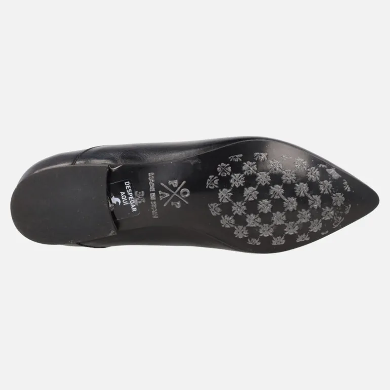 Botines planos negros de piel Elisa