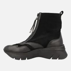 Botines sport Hispanitas Helsinki negros con cremallera frontal