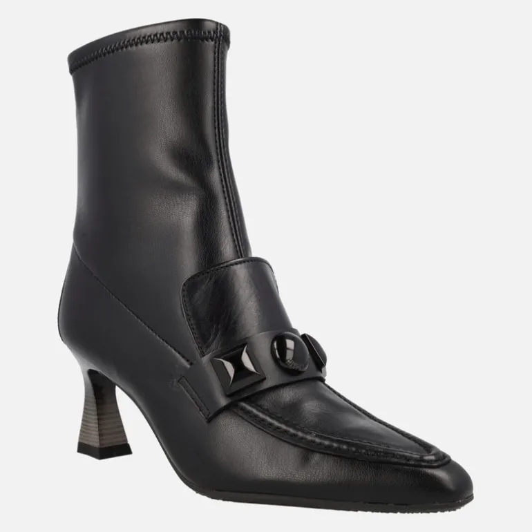 Botines strech negros con caña elástica y adorno