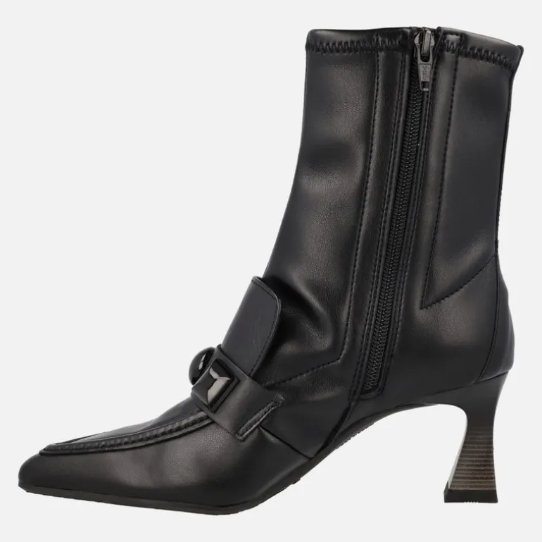 Botines strech negros con caña elástica y adorno