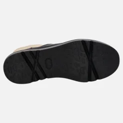 Botines Wonders en combinado negro y crema con cremallera frontal