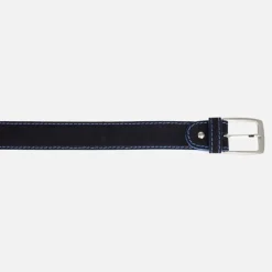 Cinturones de serraje para hombre con pespuntes contrastados