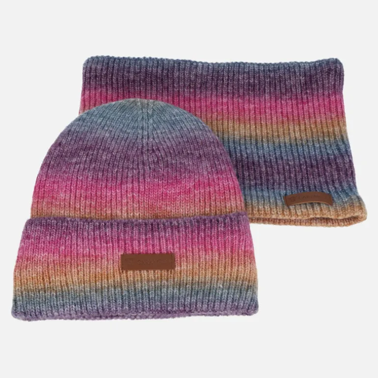 Conjunto Caramelo de cuello y bufanda multicolor