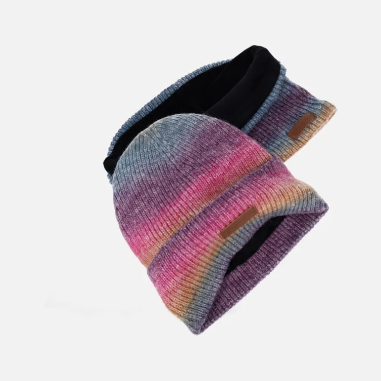Conjunto Caramelo de cuello y bufanda multicolor