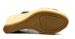 Cuñas altas de esparto para mujer con dos tiras de rafia