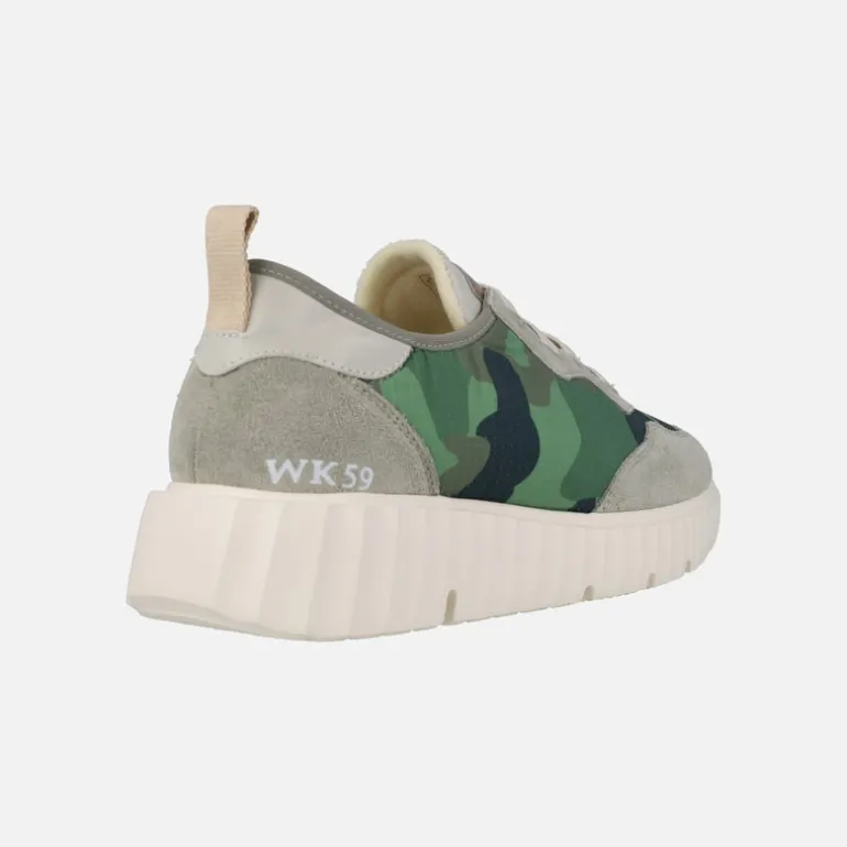 Deportivas Concordia en tejido camuflaje verde