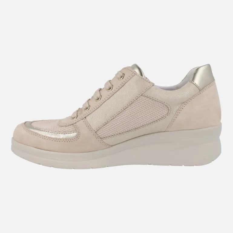 Deportivas confort multi material con cordones y cremallera