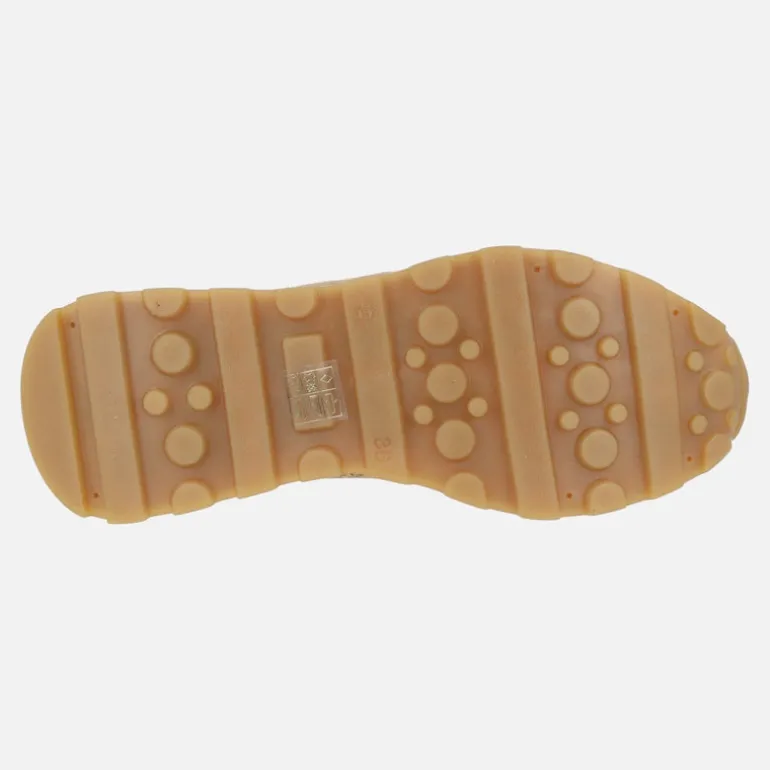Deportivas de cordones en combinado de rafia y serraje