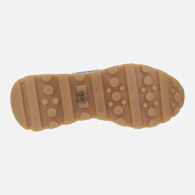 Deportivas de cordones en combinado de rafia y serraje