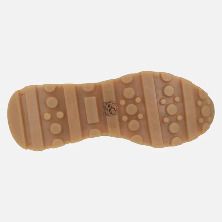 Deportivas de cordones en combinado de rafia y serraje