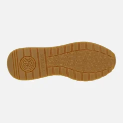 Deportivas de piel y tejido rafia con cordones elásticos