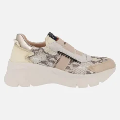 Deportivas en combinado serpiente con elásticos y plataforma