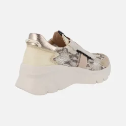 Deportivas en combinado serpiente con elásticos y plataforma