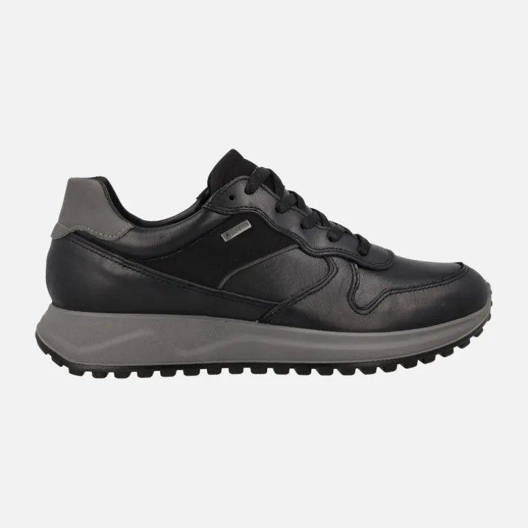 Deportivas negras de piel para hombre con membrana Gore-tex