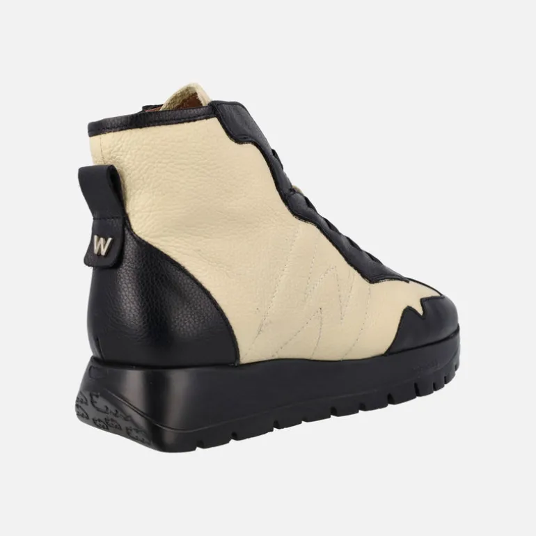 Deportivos abotinados Wonders England en combinado negro crema