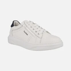 Deportivos blancos de piel para hombre Boston con cremallera lateral
