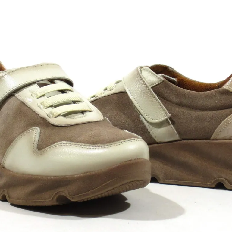 Deportivos combinados para mujer con velcro