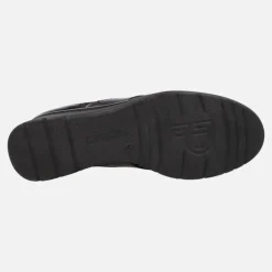 Deportivos con cordones y cremallera en combinado negro