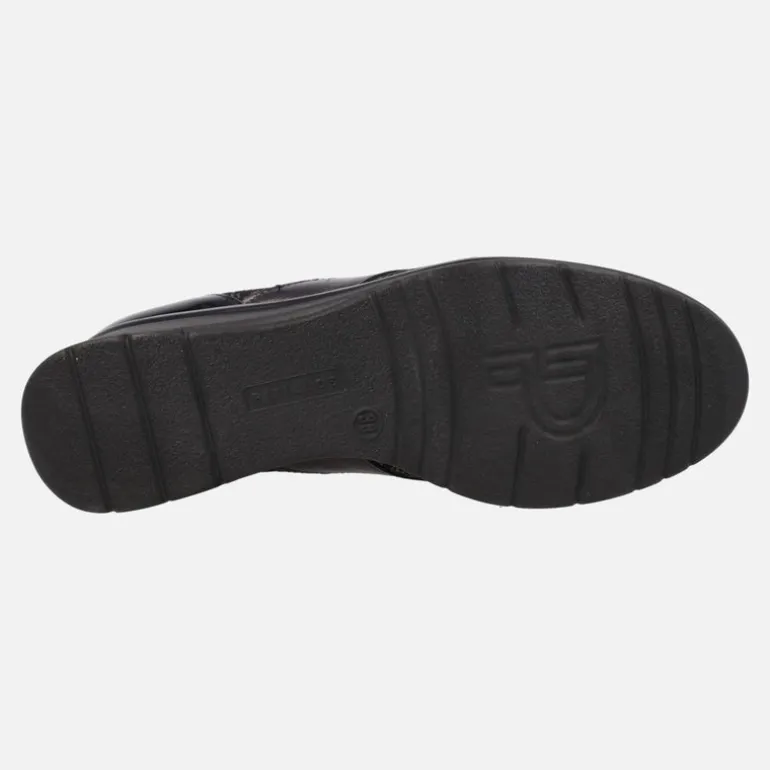 Deportivos con cordones y cremallera en combinado negro