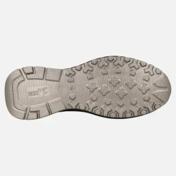 Deportivos confort en beige metalizado y negro con detalles de strass