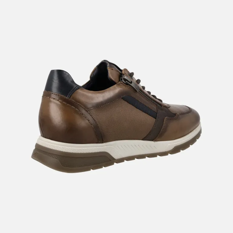 Deportivos de piel para hombre con cordones y cremallera lateral