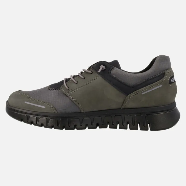 Deportivos en combinado gris con cordones elásticos y membrana impermeable