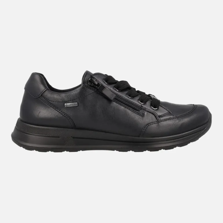Deportivos negros de piel con cordones y membrana Gore-tex