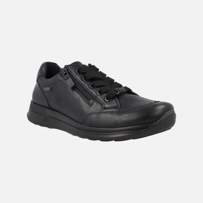 Deportivos negros de piel con cordones y membrana Gore-tex