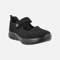 Mercedes de estilo deportivo con cierre de velcro en tejido negro