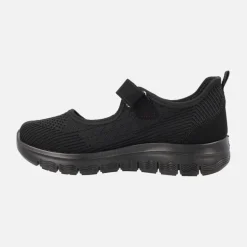 Mercedes de estilo deportivo con cierre de velcro en tejido negro