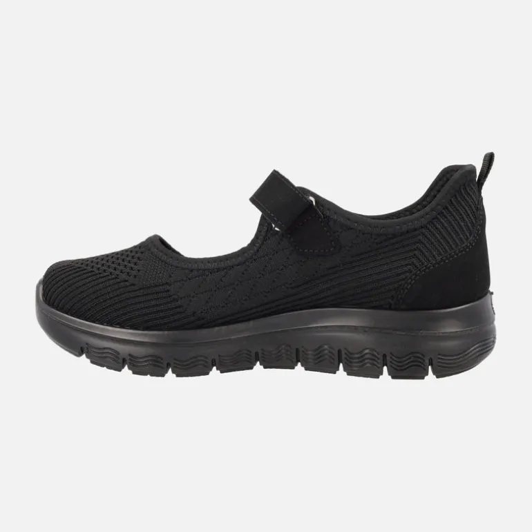 Mercedes de estilo deportivo con cierre de velcro en tejido negro