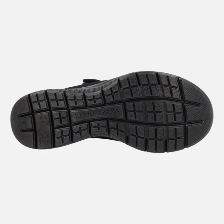 Mercedes de estilo deportivo con cierre de velcro en tejido negro