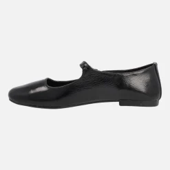 Mercedes para mujer en charol negro con piso plano