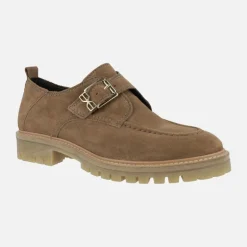 Mocasines Cataleya en piel serraje con adorno de hebilla