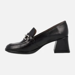 Mocasines Celia en piel negra efecto quebrado