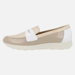 Mocasines combinados en piel charol con adorno de antifaz