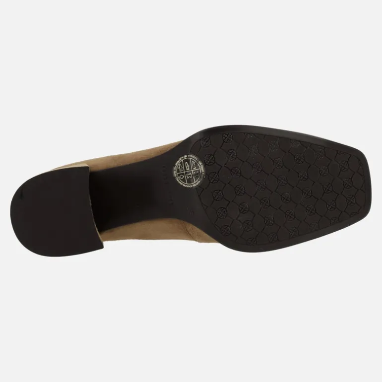Mocasines con adorno metálico y tacón ancho Megan