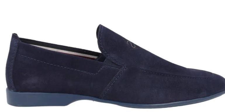 Mocasines de ante con elásticos y piso fino de goma
