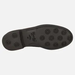 Mocasines de ante marrón con adorno metálico