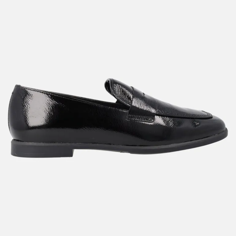 Mocasines de charol con antifaz para mujer