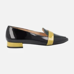 Mocasines de charol en combinado tricolor para mujer