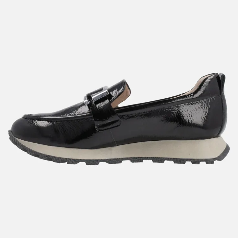 Mocasines de estilo deportivo Loira en charol negro
